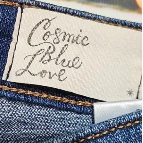 Cosmic Blue Love "Adrianne" Distressed Boyfriend Jeans, Size 31, True-to-Size - Picture 8 of 10